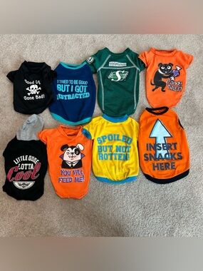 Bundle of assorted small breed dog tops S/M